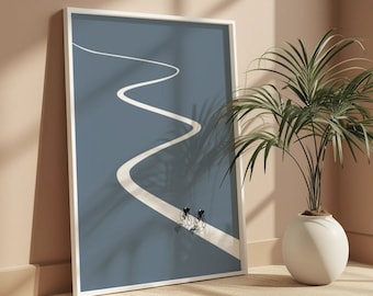 Fietsposter kunstwerk | illustratie | moderne decoratie voor fietsers | fietscadeau | cadeau voor fietsers