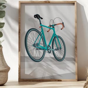 Fahrrad Geschenk Poster, Vintage Roadbike, Fahrradliebhaber Geschenk, Illustration minimalistisch, Rennrad, Geschenkidee, Biker, Radfahren