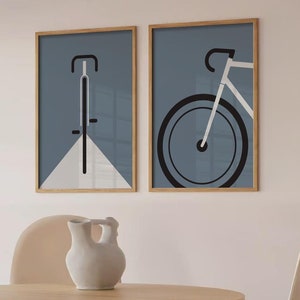 Wall Artwork Bicycle 2-piece | Bicycle lover gift, minimalist racing bike illustration, bicycle gift | Bicycle | Velo