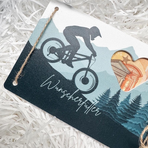 Regalo de dinero en bicicleta | Bicicleta de montaña "Wish Fulfiller" | Regalo de bicicleta | Regala billetes: regala dinero con elegancia