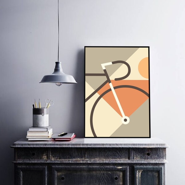 Fahrrad Geschenk Poster, Fahrradliebhaber Geschenk, Illustration minimalistisch, Rennrad, Geschenkidee, Biker, Radfahren