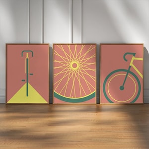 Poster Artwork Fahrrad 3-teilig, Fahrrad Geschenk, Illustration minimalistisch, Rennrad, Geschenkidee, Biker Wandbild Bild 7