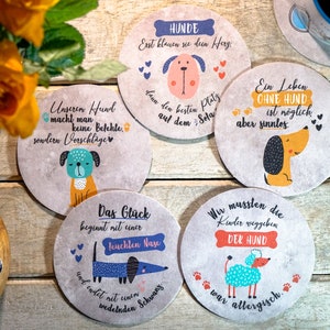 Gift for dog owners, coaster dogs, beer mat, gift dog fan, dog lover, pet, gift for dog mom