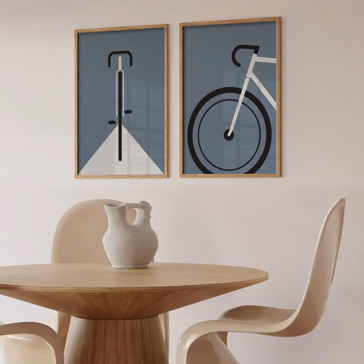 Wall Artwork Bicycle 2-piece | Bicycle lover gift, minimalist racing bike illustration, bicycle gift | Bicycle | Velo