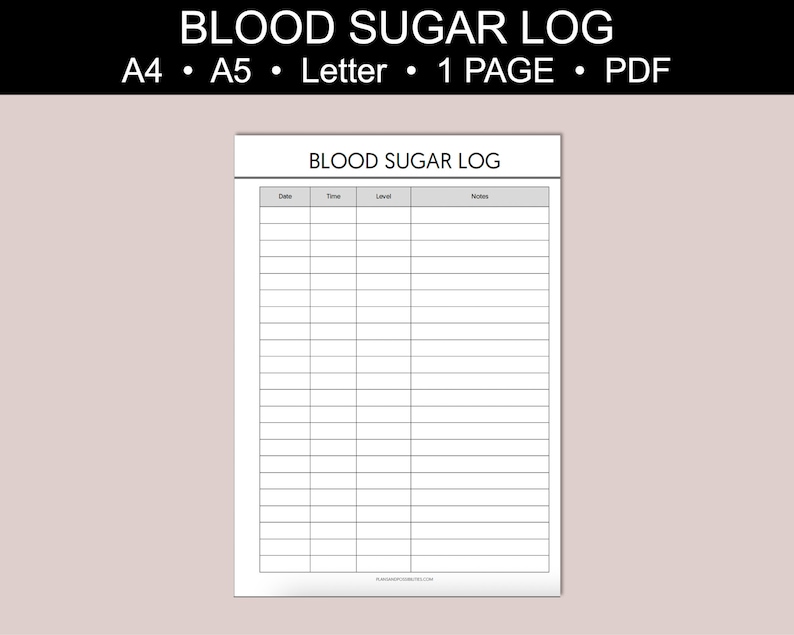 Blood Sugar Log Printable Blood Sugar Log Book Blood Sugar Etsy Ireland