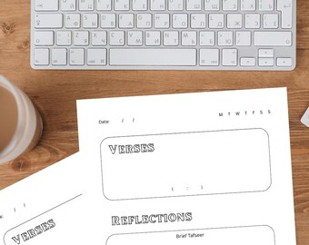 Printable Qur'an Reflection Templates