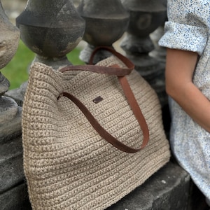 Eco-Friendly- Handmade Jute Bag - Crochet Tote- Natural Fiber Summer Bag -Boho Market Bag