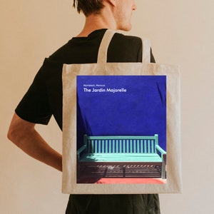 Natural Tote Bag, Morocco Photo, Jardin Majorelle, Inspiration Picture, Travel Accessories, Marrakech, Colorful Bag