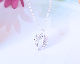 Collar de alas de ángel: joyería de acero inoxidable conmemorativa