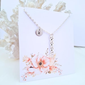 Double Helix Necklace,Necklace With Card, Molecule DNA,Personalised Initial, Science Jewellery,biology themed pendant,,DNA Helix Necklace