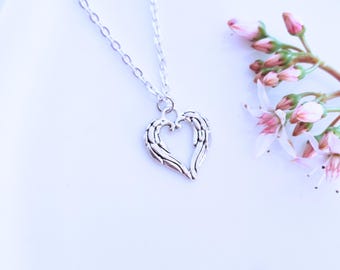 Collar de alas de ángel: joyería de acero inoxidable conmemorativa