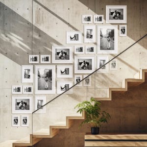 Für IKEA KNOPPÄNG – Schablone für Treppenwand Wandgalerie Vorlage 231×218 cm mit Befestigungspunkten gedruckt, inkl. Anleitung 0003 05