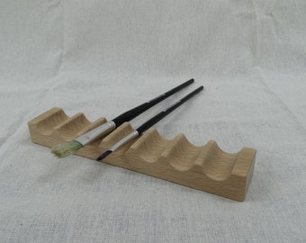 Paint brush rest, Handcraft brush holder, Gift for painter