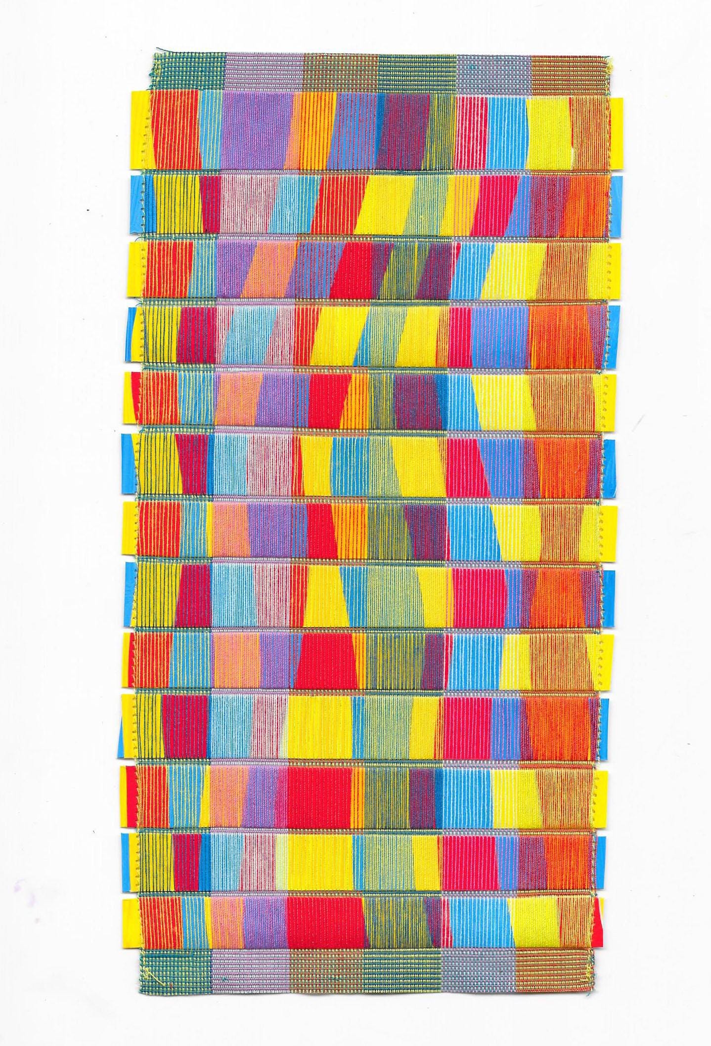 Abstract weaving, op art, decoration, handmade, gift idea, colorful, paper, painting, textile art