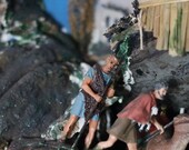 Antique Nativity Betlehem Diorama Naive Folk Art Christmas Decoration