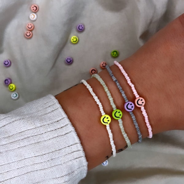 SMILEY Perlenarmband Armband Emoji filigranes Perlenarmband Schmuck Geschenkidee Geschenk Geburtstag Weihnachtsgeschenk Freundin