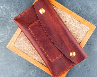 Soft Leather Tobacco Pouch / Tobacco Holder / Leather Pouch / Leather Tobacco Holder / Brown Tobacco Pouch