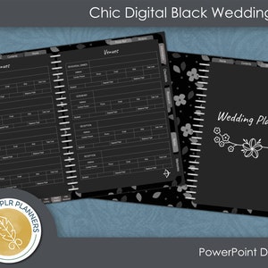 Schicker schwarzer digitaler Hochzeitsplaner