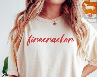 Comfort Colors Firecracker 4th of July Shirt Women, Fourth of July Tshirt Woman, Funny Patriotic Tee, 4th of July Outfit, Independence Day