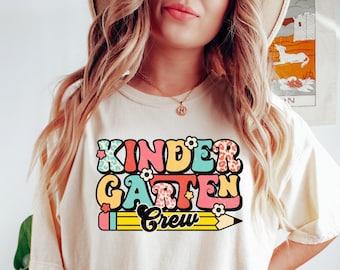 Comfort Colors Kindergarten Crew Shirt - Retro Teacher Tee