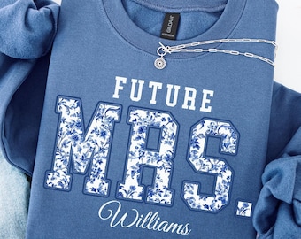 Future Mrs Toile de Jouy Sweatshirt | Custom Engagement Design