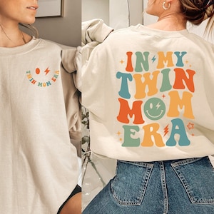 In My Twin Mom Era Sweatshirt, Twin Mom Club, Twin Mama Sweater, New Mom Gift, Expecting Mom Gift Twin Mom Gift Cute Sweatshirt for Mom of 2