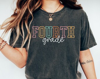 Comfort Colors Fourth Grade Teacher T-Shirt: Back To School Matching Team Shirt