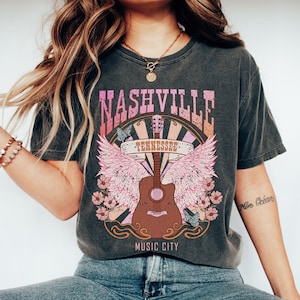 Comfort Colors Nashville Shirt, Country Music Shirt, Retro Tennessee Tshirt, Vintage Nashville TN Shirt, Music Shirt Nash Bachelorette Shirt