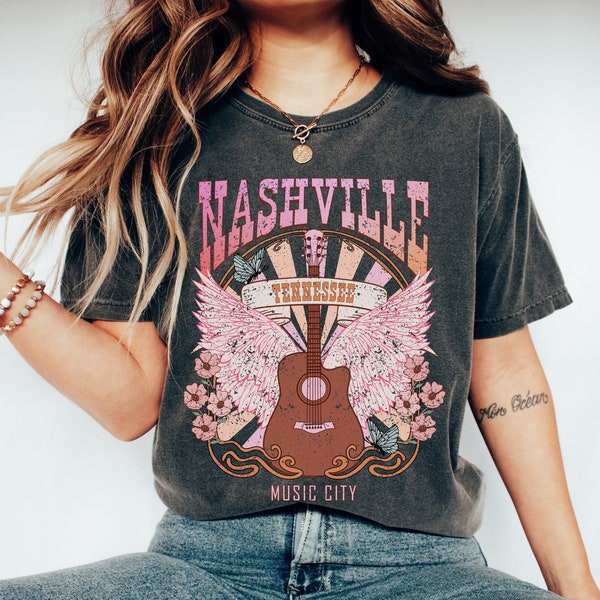 Comfort Colors Nashville Shirt, Country Music Shirt, Retro Tennessee Tshirt, Vintage Nashville TN Shirt, Music Shirt Nash Bachelorette Shirt