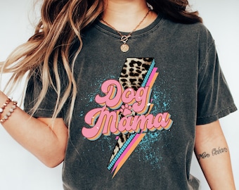 Retro Dog Mama Comfort Colors Shirt, Retro Dog Mom Shirt, Dog Mom Gift, Dog Owner Shirt, Leopard Dog Mom Shirt, Dog Lover Gift, Dog Shirt