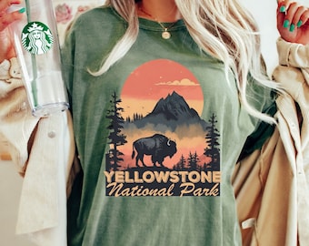 Comfort Colors Yellowstone National Park T-Shirt: Vintage Travel Tee