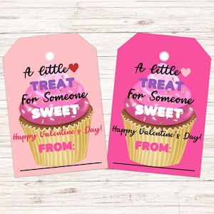 Valentine&#39;s Day Gift Tags, Sweet Treat, Printable PDF, Kids School Printable, Treat Bags, Classroom Favor Tag, Teacher Gift, Valentines Gift