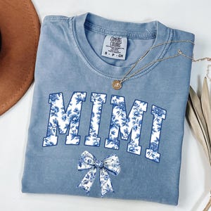 Floral Mimi Comfort Colors T-Shirt: Toile Chinoiserie Grandma Gift