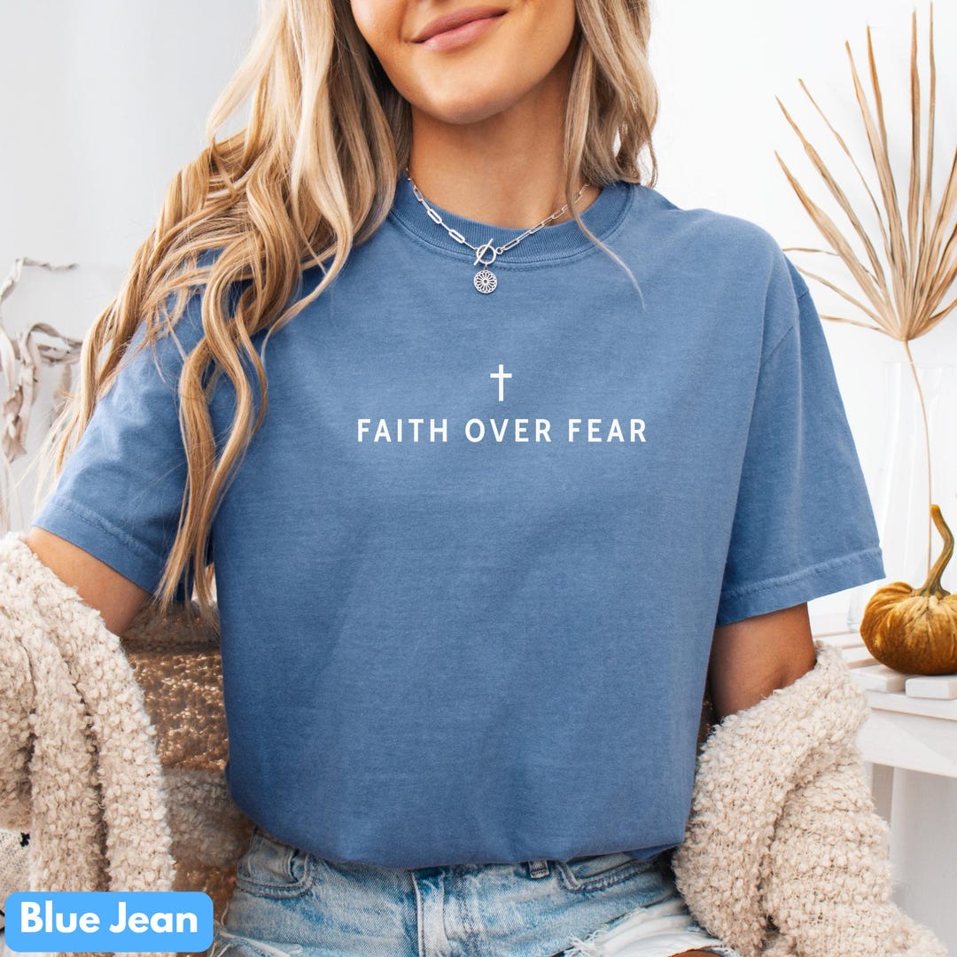 Faith Over Fear Christian Bible Verse Shirt - Etsy