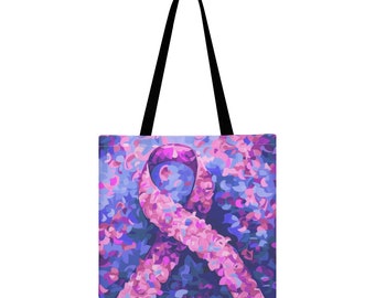 Breast Cancer Awareness Cloth Tote Shoulder Bag - 5 Dollars from each sale Donated to Charity