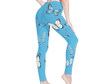Blue Butterfly Women's Soft Legging Yoga Pants