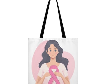 Breast Cancer Awareness Cloth Tote Shoulder Bag - 5 Dollars from each sale Donated to Charity