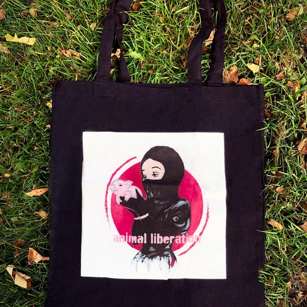 Vegane Stofftasche Jutebeutel „Animal Liberation“