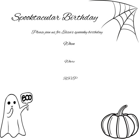Halloween Birthday Invitation Etsy