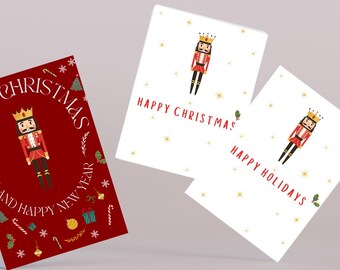 Nutcracker Christmas Card | Digital Download Ballet Card | Festive Happy Holidays