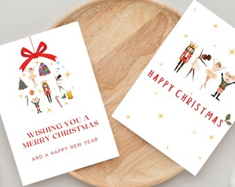 Nutcracker Christmas Card | Sugar Plum Fairy Ballet Card | Festive Happy Holidays | Merry Christmas