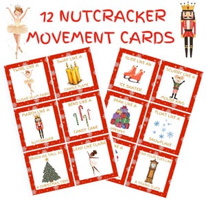 12 Nussknacker-Weihnachtskarten für Tanz- / Ballettstunden für Kinder