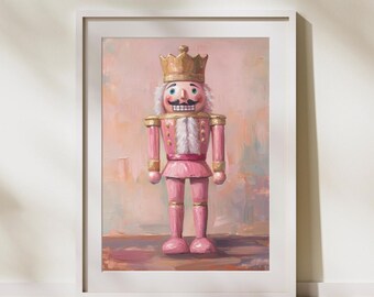Pastel Pink Nutcracker Print / Christmas Wall Art / Ballet Toy Soldier / Holiday Printable Digital Download