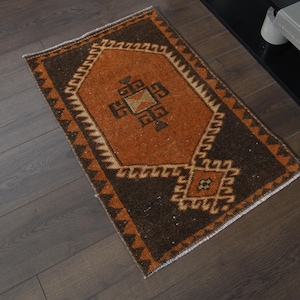1'8x2'7 ft Oushak Small Turkish Rug, Farmhouse Decor, Wool Rug, Handwoven Vintage Rug, Turkish Rug 2x3, Tiny Rug, Light Bedroom Modern Color