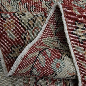 7&#39;9x11&#39;6 ft, RED VINTAGE RUG, Turkish Rug, Oushak Rug, Handmade Rug, Wool Rug, Antique Rug, Living Room Rug, Washable Rug, Star Rug, 8x12