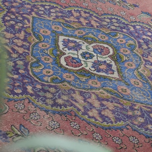 9.3x12.9 ft OVERSIZED VINTAGE RUG, Persian Rug, Bohemian Rug, 9x13 Area Rug, Living Room Rug, Wool Rug, Large Rug, Heriz Rug, 9x13 Pink Rug