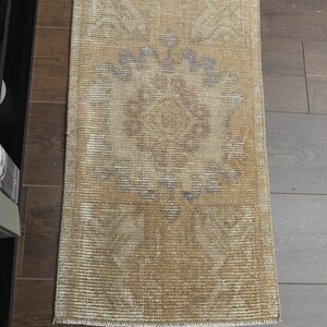 1&#39;4x3 ft, ORANGE SMALL RUG, Turkish Rug, Vintage Wool Rug, Oushak Handmade Rug, Eclectic Rug, Small Kitchen Rug, Bathroom Rug, Star Rug, 1x3