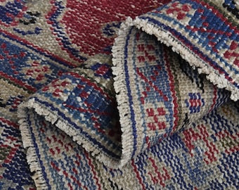 7'8x10'5 ft, PINK ORIENTAL RUG, Living Room Rug, Handmade Wool Rug