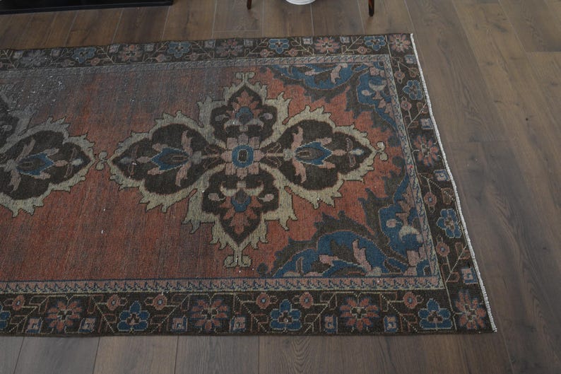 3'5x9'6 Ft, TURKISH WIDE RUNNER, Kitchen Rug, Hallway Rug, Stair Runner