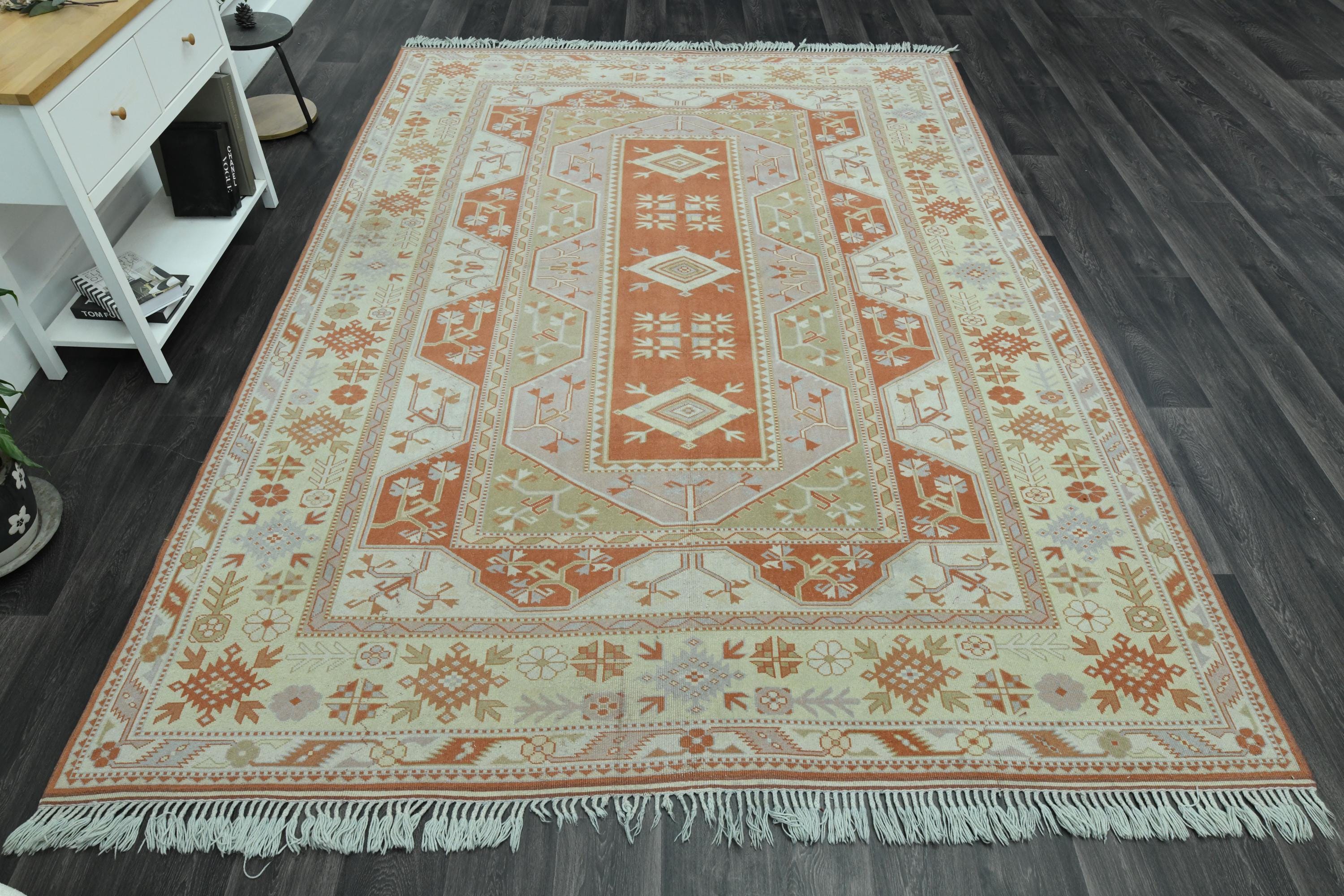 8'3x11'7 Ft, COLORFUL OVERSIZED RUG, Vintage Turkish Rug, Oushak